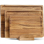 Planche à découper Villux - Lot de planches à découper avec support - Planche à découper en bois - Planches à découper - Planche à découper en acacia - Planche à découper en bois - Lot de planches à découper - Planche à tapas - Planche à apéritif - Planch