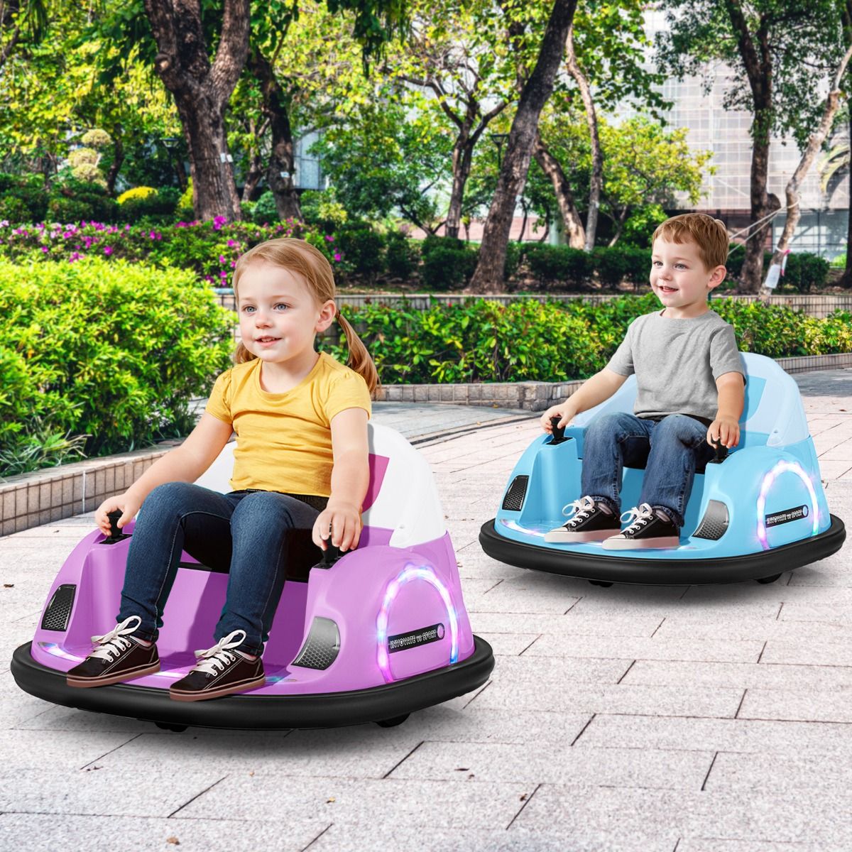 Voiture électrique « Coast » pour tout-petits - pivotante à 360° - avec télécommande - rose