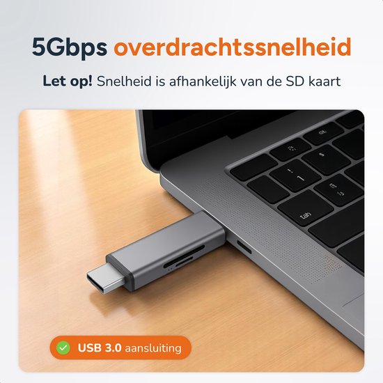 Lecteur de cartes SD - Apple - Connecteur USB-C et USB - Lecteur Micro SD - Lecteur de cartes - Skoov
