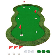 Tapis de putting Coast Golf - 3 trous - balles de golf et drapeaux inclus - 300 x 150 cm - vert