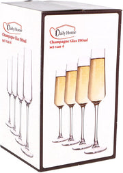Lot de verres à champagne Daily Home - 4 verres de luxe.