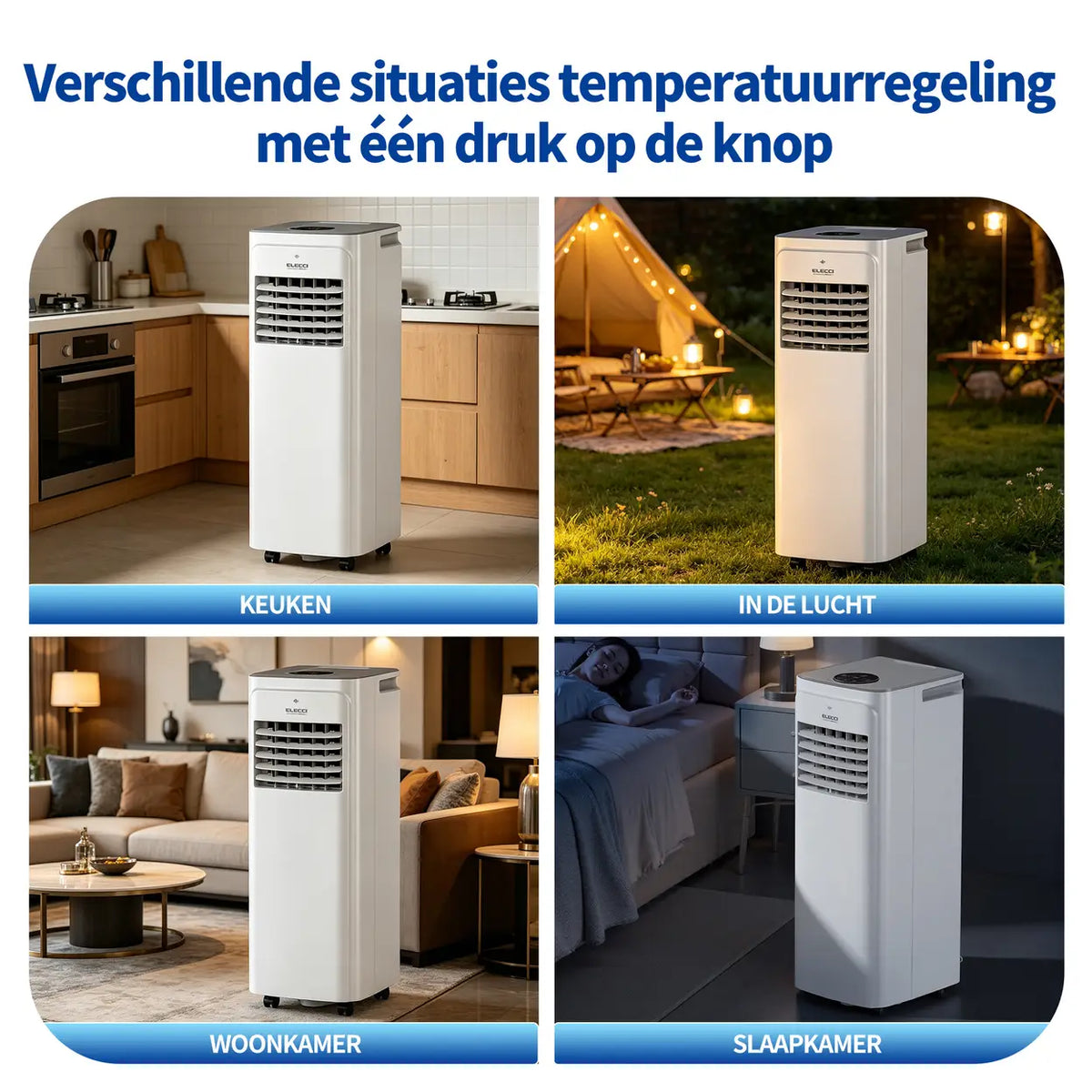 Climatiseur mobile ELECCI 9 000 BTU avec télécommande et minuterie