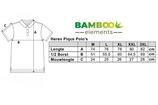 Bamboo Elements - Polo pour homme - Bleu marine - Taille XXXL - Polo pour homme - Manches courtes - Tissu piqué - T-shirt pour homme - Bambou