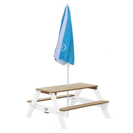 Parasol AXI ⌀125 cm - Bleu/blanc - Hauteur réglable de 110 à 175 cm