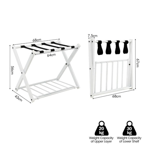 Porte-bagages Coast avec porte-chaussures pliable - blanc