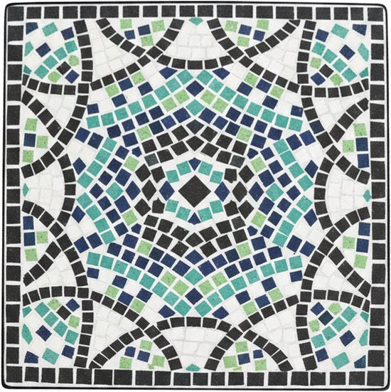 AXI Eline Table d'appoint carrée à motif mosaïque multicolore - Lot de 3 pièces – Tables d'appoint – Différentes dimensions – Aspect mosaïque – Incrustée de carreaux de céramique – Pour l'intérieur, le jardin, la terrasse et le balcon
