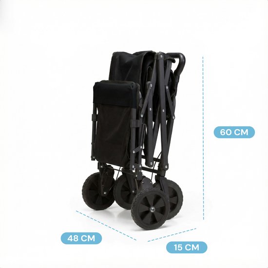 Wagon électrique Mr Fold - XL - pliable - 255L - 100KG de capacité de charge - noir - 5 ans de garantie