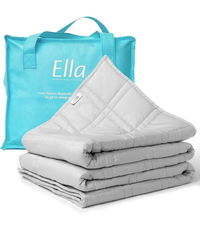Couverture lestée EL-Life 7kg 135 x 200cm - OEKO-TEX Coton - Gris clair