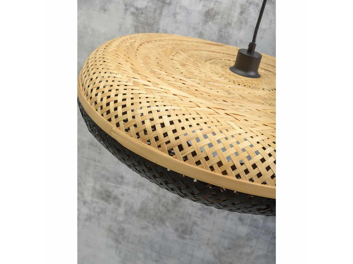 Suspension Good&Mojo Palawan - Bambou et noir - Ø 60 cm x 15 cm