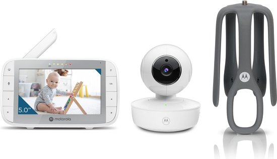Babyphone Motorola Nursery avec caméra - Baby Monitor VM 55 - Caméra pour bébé avec écran couleur, communication bidirectionnelle et vision nocturne infrarouge - Portée de 300 m - Zoom, inclinaison et rotation