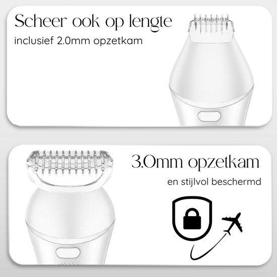Sansbeauté® Rasoir 7 en 1 pour femmes - Visage - Aisselles - Jambes - Épilateur - Tondeuse pour femmes - Tondeuse pour le maillot - Tondeuse pour les parties intimes - Rasoir pour femmes