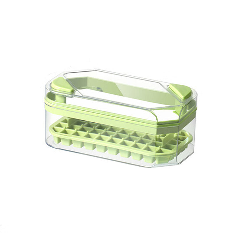 Moule à glaçons BJ vert à double paroi et à bords inclinés, 100 compartiments, bac à glaçons en plastique