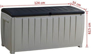 Keter Novel Boîte de rangement - 340L - 124x55x62.5cm - Gris