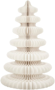 Mica Decorations Sapin de Noël en papier - Sapin de Noël artificiel pliable - H 152 x Ø 104 cm - Décoration de Noël - 100 % FSC - Blanc