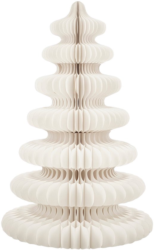 Mica Decorations Sapin de Noël en papier - Sapin de Noël artificiel pliable - H 152 x Ø 104 cm - Décoration de Noël - 100 % FSC - Blanc