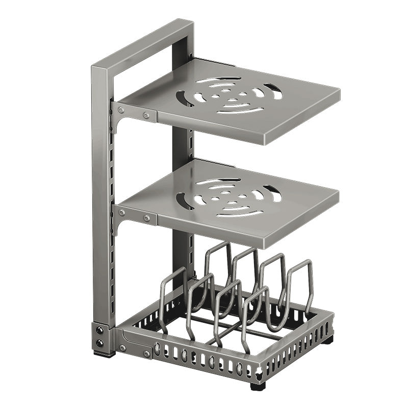 Étagère de rangement MAXCOOK à 3 niveaux en acier au carbone pour casseroles et poêles, réglable, pour placard de cuisine, 23 × 28 × 43 cm