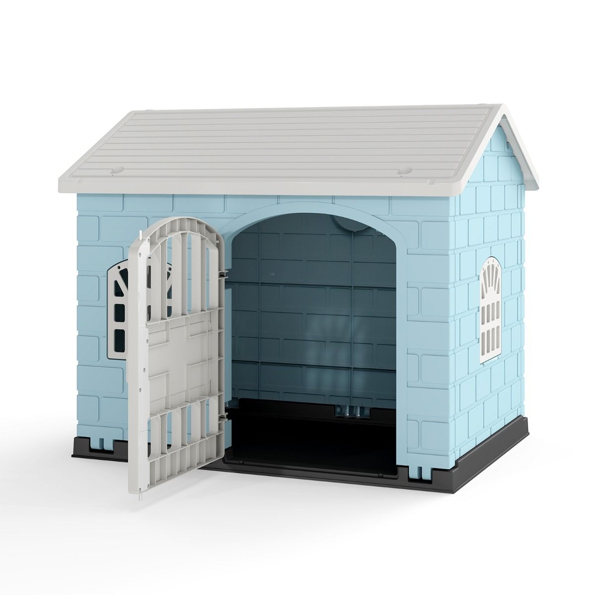 Niche pour chien Coast en plastique - Résistante aux intempéries - Porte verrouillable - Bleue