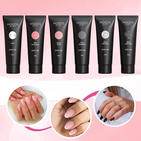 Moods Gellac - Polygel Colour Set - Recharge - Neutral Shine - 6 couleurs - 15ML