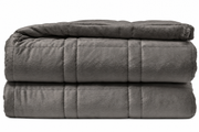 EL Life Couverture lestée 9 kg 150 x 200 cm - Couverture lestée en flanelle velours et sherpa - Weighted Blanket - Couverture lestée OEKO-TEX - Gris