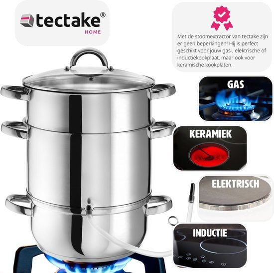 Tectake Extracteur de vapeur - Ø 26 cm - acier inoxydable - Induction