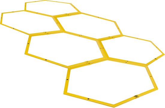 Cerceaux d'agilité Umbro - 57,5 cm - Kit d'agilité - 6 hexagones avec raccords - Matériel d'entraînement de football - Échelle de vitesse - Jaune