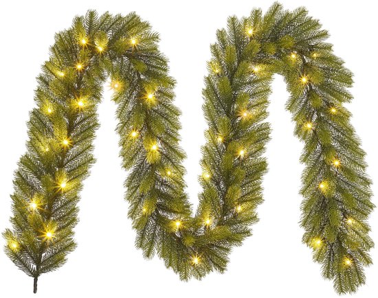 Black Box Trees Nagoya : guirlande avec éclairage LED - Décoration de Noël d'intérieur avec 40 ampoules blanc chaud - Guirlandes de Noël en plastique - L 270 x Ø 20 cm - Vert