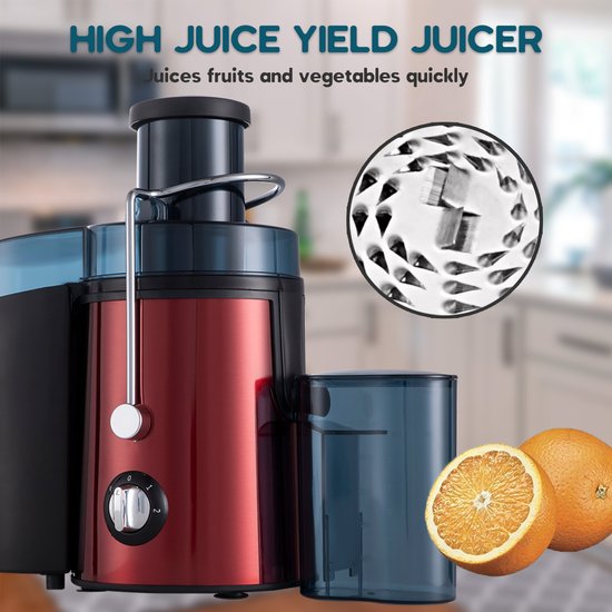 Centrifugeuse rapide Fuegobird L811 - Power Juicer - Acier inoxydable - 400 watts - Rouge
