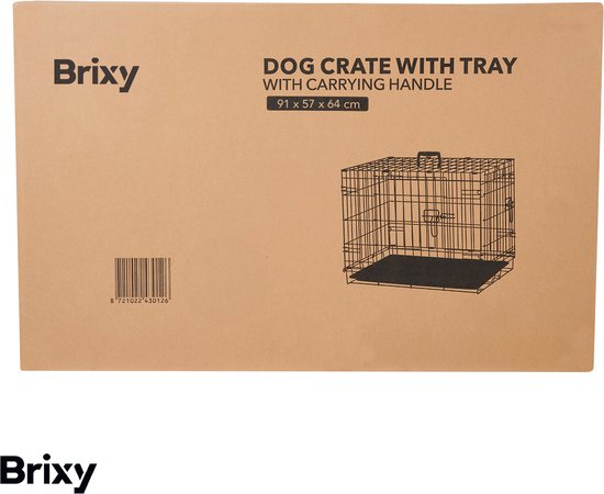 Brixy Dog Bench - Banc pour chiens - Taille L - Pliable - 91 x 58 x 65 CM - 2 Portes - Noir