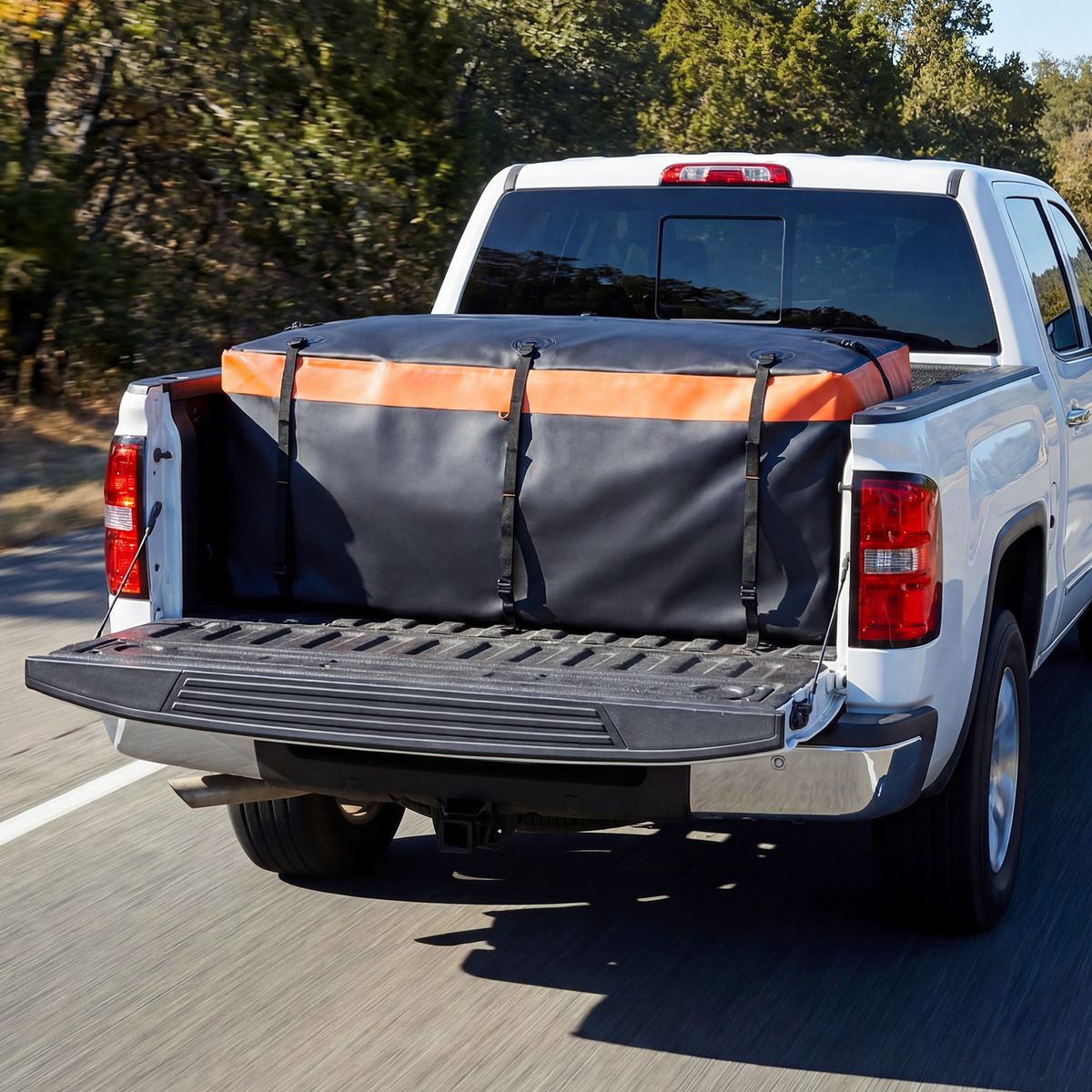 Coast Coffre de toit pour attelage - 455 litres - étanche - avec sangles et sac de rangement - orange/noir