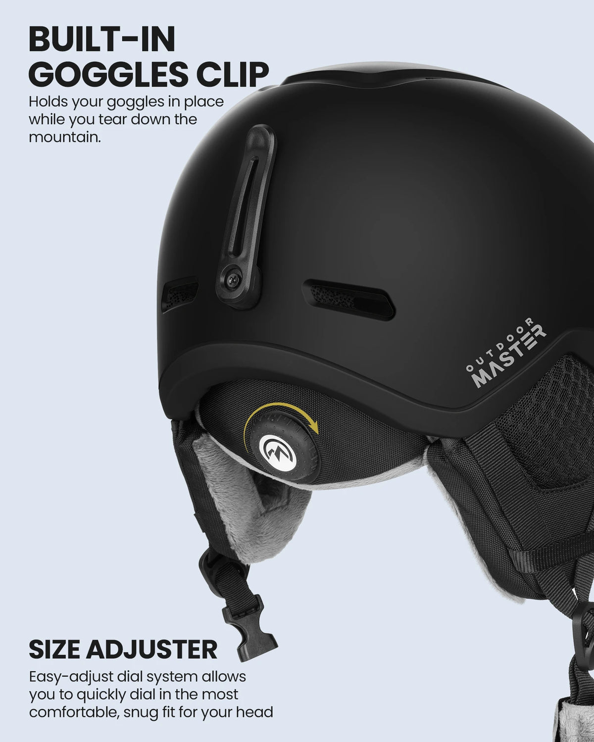 Casque de ski OutdoorMaster Diamond II MIPS – Noir – Taille S (51–54 cm) – Réglable et aéré