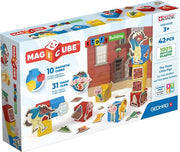 Geomag MagiCube Story Building Les Trois Petits Cochons - Jouet magnétique - 42 pièces - À partir de 3 ans