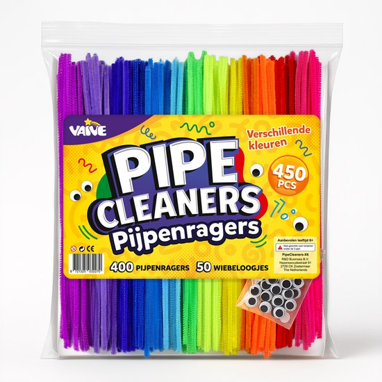Vaive Pipe cleaners & Wiggle eyes 450-piece - Crafting kit - Crafting Girls & Boys - Crafting kit - Crafting stuff Kids - Crafting kits