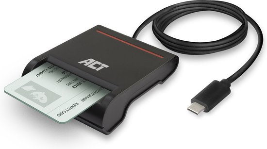 Lecteur de carte à puce eID USB-C externe ACT, compatible avec les cartes d'identité belges AC6020