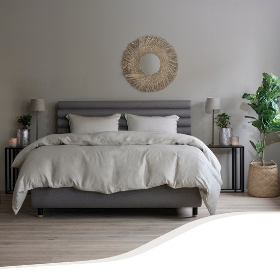 Home by TEMPUR - Housse de couette - 200 x 220 cm - Beige et fibres de bambou - Soie et sans repassage - Chambre à coucher et confort - Régulation naturelle de la température