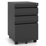 Armoire d'archivage à roulettes Coast - 3 tiroirs verrouillables - armoire en métal - noir/blanc - 44 x 37 x 60 cm