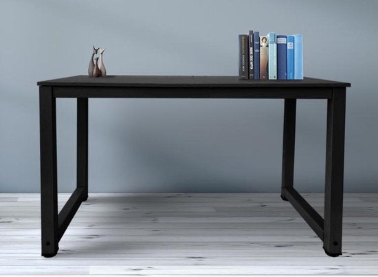 Bureau table informatique - table de cuisine - métal bois - 120 cm x 60 cm - noir