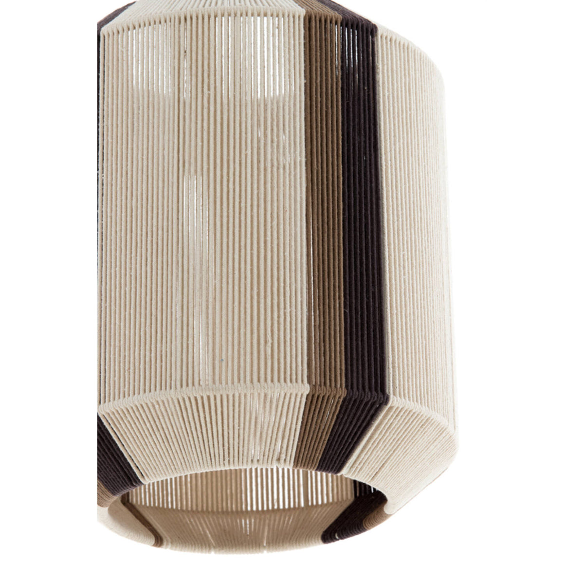 Suspension Light & Living Kozana – Ø 36 x 43 cm – Lampe en tissu élégante, couleur crème/marron foncé – Luminaire rond créant une ambiance chaleureuse pour le salon – Source lumineuse non fournie – E27