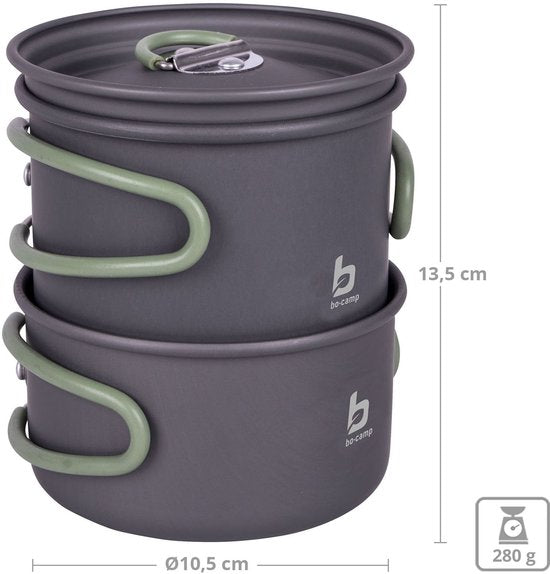 Bo-Camp - Batterie de cuisine - Explorer - 2 pièces - Anodisation dure - Aluminium