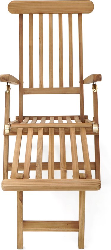 Chaise longue AXI Costa en teck – Chaise longue en bois – Dossier à 4 positions – 170 x 59 cm