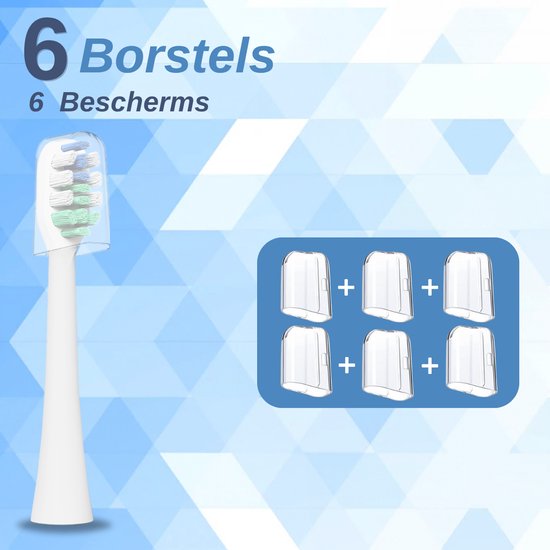 VAIVE Set de têtes de brosse à dents - 6 pièces - Sonic Wave Precision X8900 - Blanc