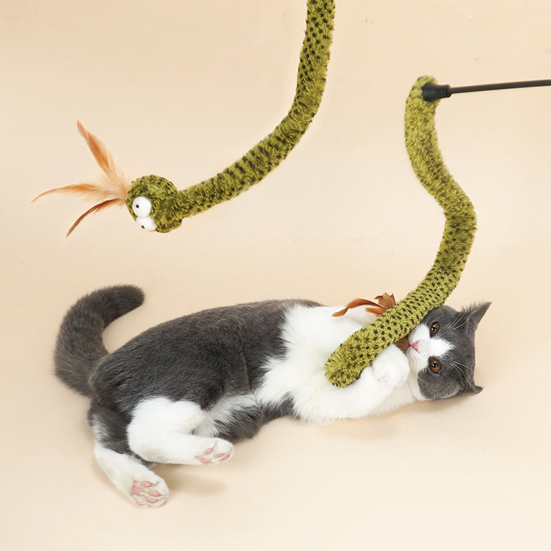 Cette canne à chat « serpent à cliquet »