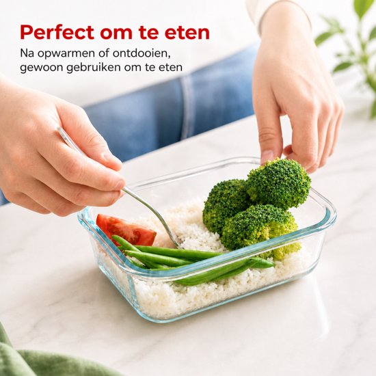 Boîtes de préparation de repas Organess - Boîtes de conservation - Boîtes pour surgelés - Lot de 8 pièces - Sans BPA - Verre - Couvercles sans BPA