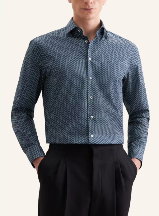 Seidensticker New Kent Business Shirt | Regular Fit | 42 Sage Green | 100% Cotton | 01.845413-73