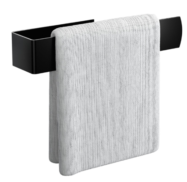Porte-torchon Noswo - Noir - 18 x 3 x 3 cm - Acier inoxydable, adhésif 3M
