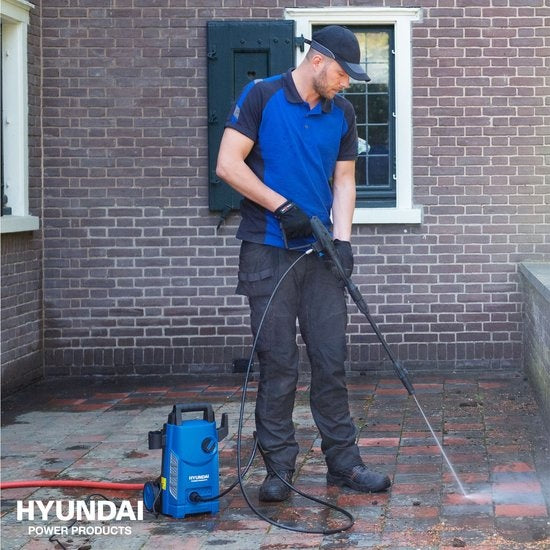 HYUNDAI nettoyeur haute pression 1500W - Ensemble complet de luxe - 360 L/h - Comprend de nombreux accessoires - buses - nettoyeur de terrasse - réservoir de savon