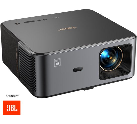 Projecteur Yaber K2S – Projecteur avec Dolby Audio et haut-parleurs JBL 2.0 – 800 lumens ANSI, Full HD 1080p – Android TV (plus de 7 000 applications) – Wi-Fi 6/Bluetooth – Home cinéma portable – Noir