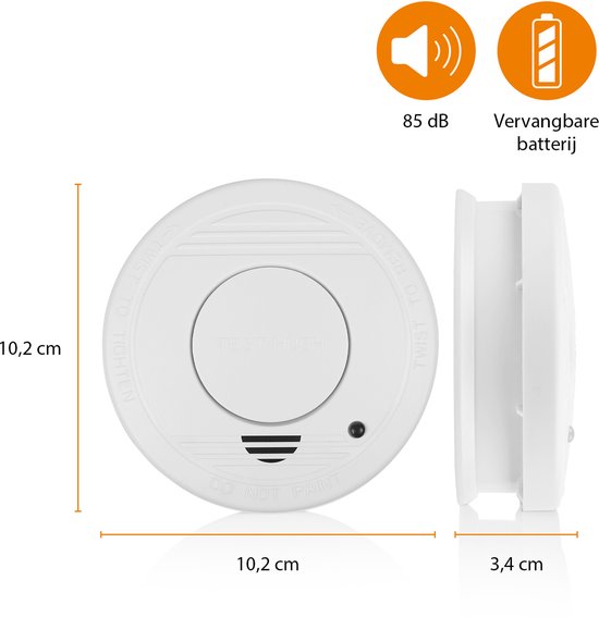 Smartwares 10.044.62 - Détecteur de fumée 85 dB - Pile d'une durée d'un an, capteur d'une durée de 10 ans - Certifié TÜV - Détecteur d'incendie