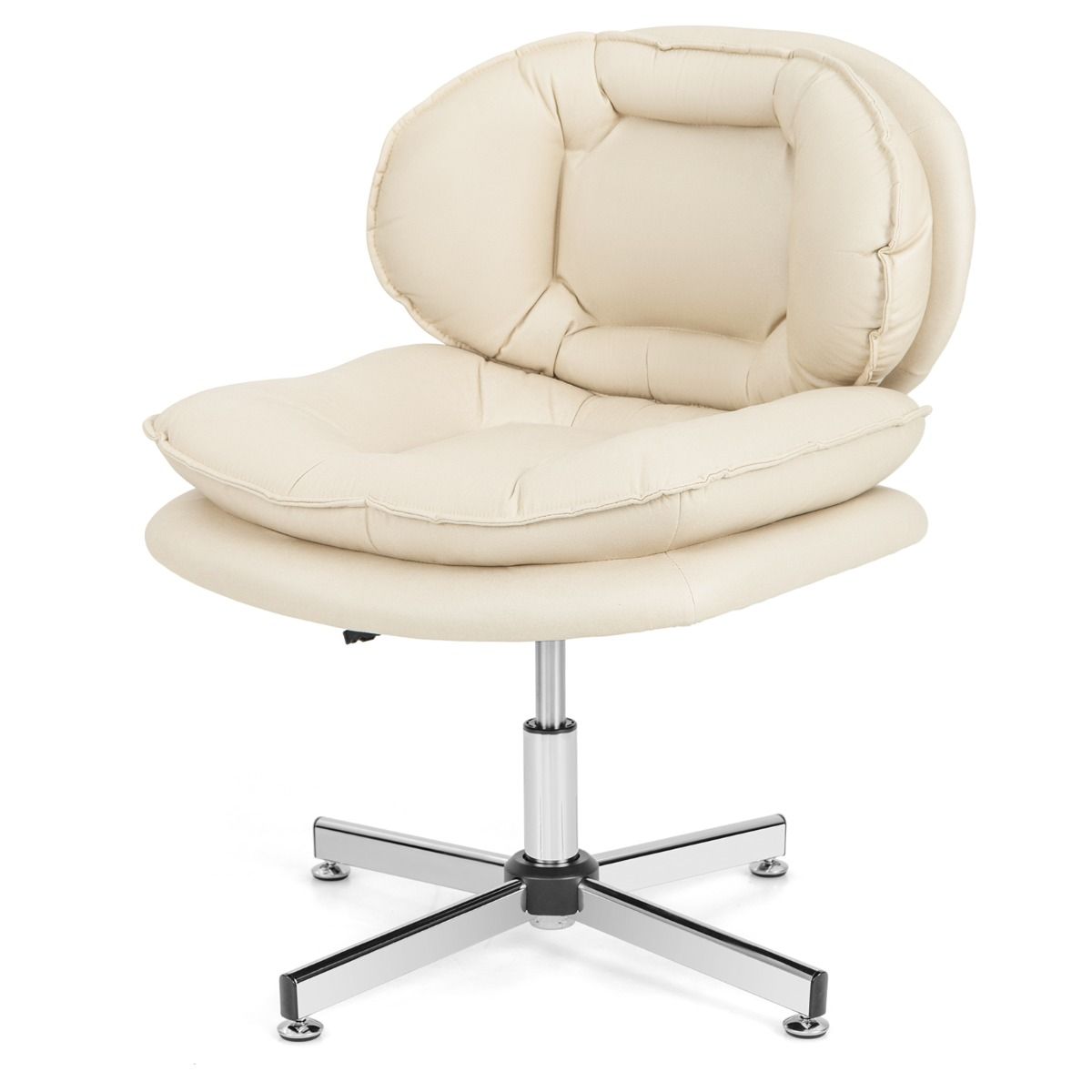 Chaise de bureau Coast - chaise pivotante ergonomique - dossier et assise doublement rembourrés - beige