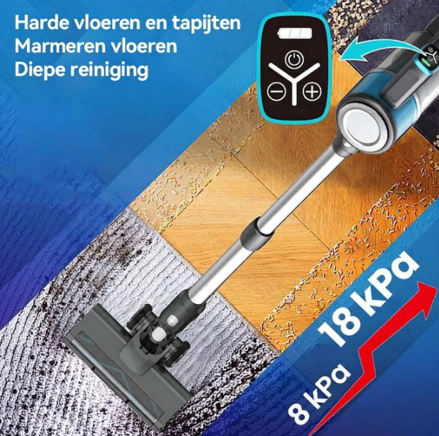 Aspirateur balai sans fil Ochama 4-en-1 - 18 kPa - 40 minutes d'autonomie - 2 600 mAh - Éclairage LED - Sans sac - Modèle XL-613M4