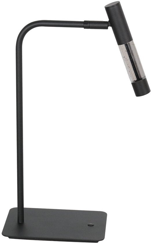 Lampe de table Alisio 4593ZW noire avec verre soufflé à la main, intensité réglable, hauteur 47 cm, luminaire design Steinhauer